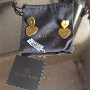 Julie Vos Gold Heart Earrings